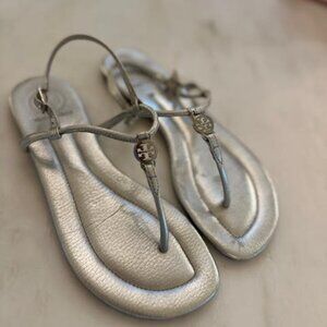 Tory Burch Metallic Sandal 7.5 Good Condition with Bag